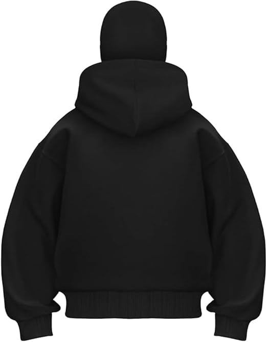 Balaclava Hoodie Zipper, Double Hooded Zip Jacket Wind-resistant Winter Hoodies for Men, The Most Viral Balaclava Hoodie