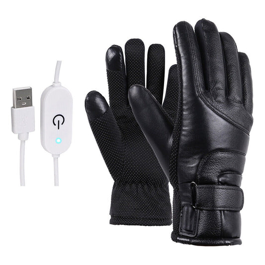 USB Powered Electric Heated Gloves for Men Women with 3 Heating Levels Heated Gloves Touchscreen Waterproof Skiing Snowboarding Gloves