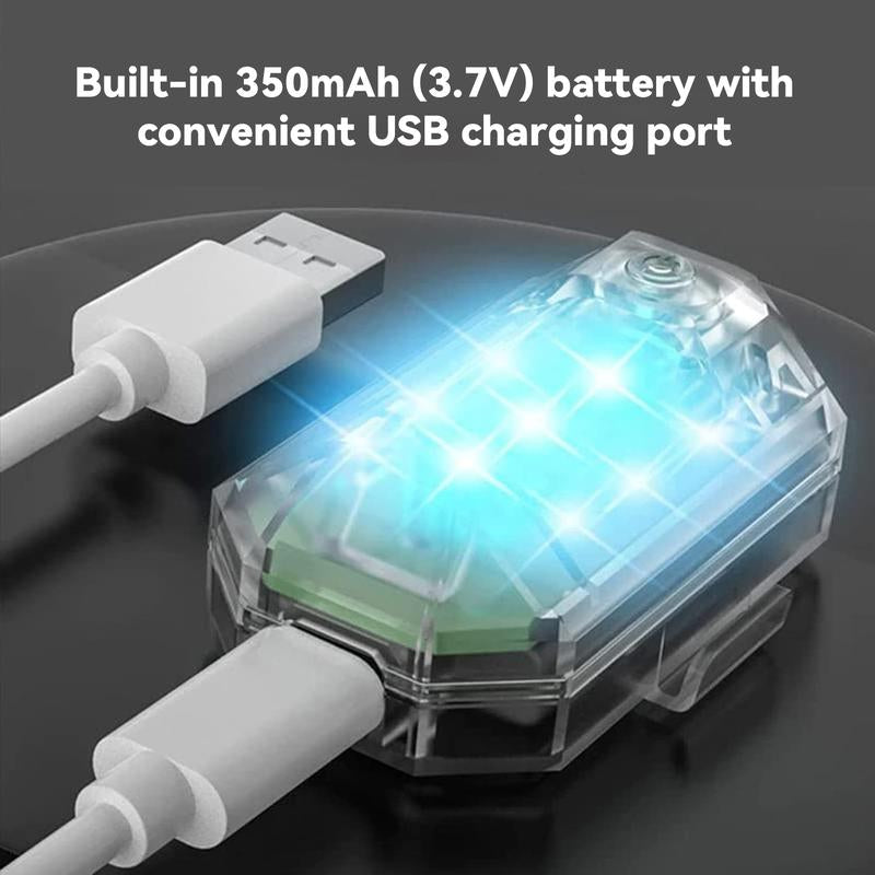 Wireless LED Lights for Car with Remote, High Brightness Wireless Strobe Light, RGB LED Aircraft Strobe Lights for Cars, Motorcycle, Drone, Truck, Bike, USB Charge