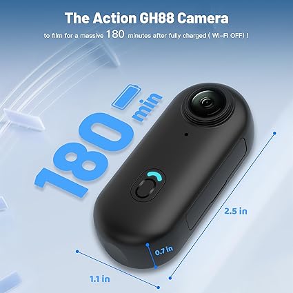 Mini Wearable Body Worn Action Camera, FHD 1080P, Thumb Size, Hands Free Recording with Premium Portable Camcorder Mount Anywhere for Security, Work, Guard, Travel, 128GB, Black