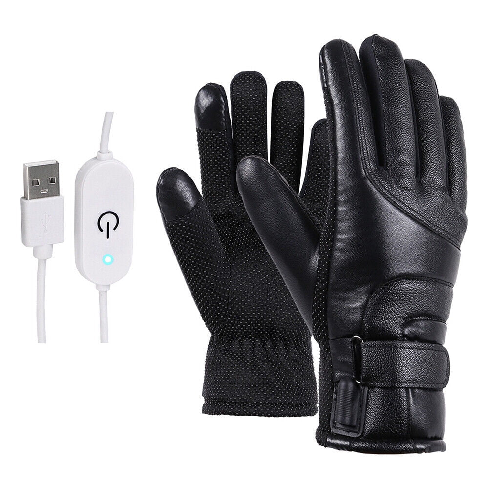 USB Powered Electric Heated Gloves for Men Women with 3 Heating Levels Heated Gloves Touchscreen Waterproof Skiing Snowboarding Gloves