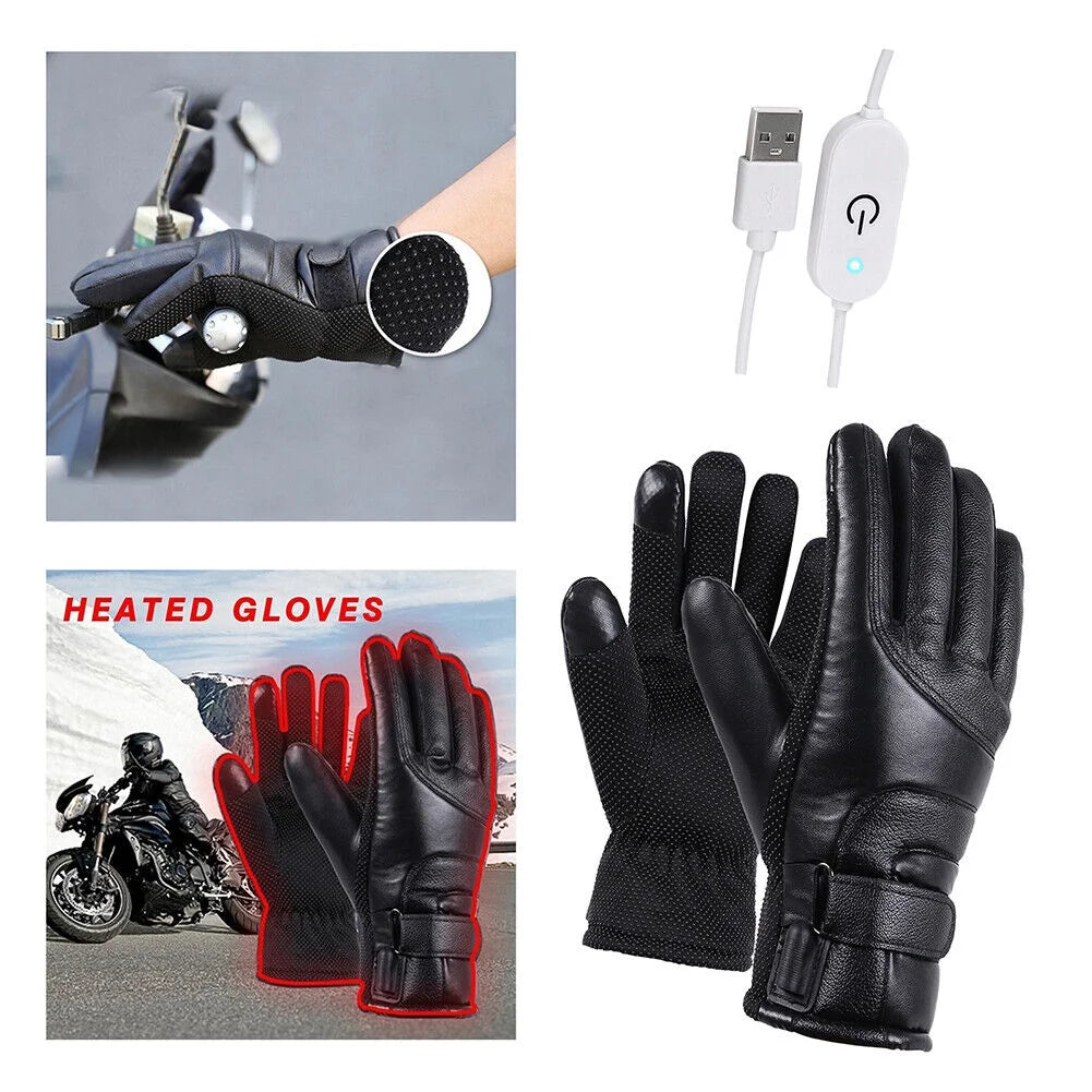 USB Powered Electric Heated Gloves for Men Women with 3 Heating Levels Heated Gloves Touchscreen Waterproof Skiing Snowboarding Gloves