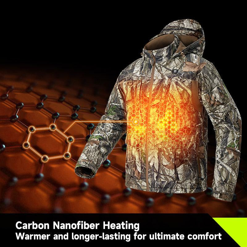 Tidewe Inferno Men'S Camo Heated Hunting Jacket with Battery Pack Heated Jacket Mens Clothing