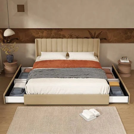 Latitude Run Jeilyn Upholstered Platform Drawer Storage Bed