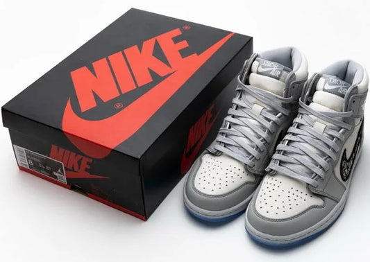 Di0r X Jordan 1 High 'wolf Grey' Men's Size Us 7-12